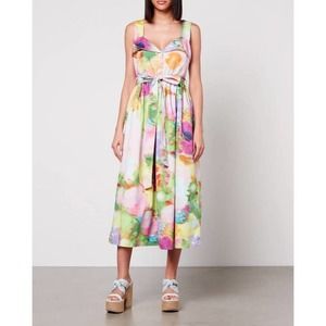 Stine Goya Stina Poplin Midi Dress in Faded Floral L